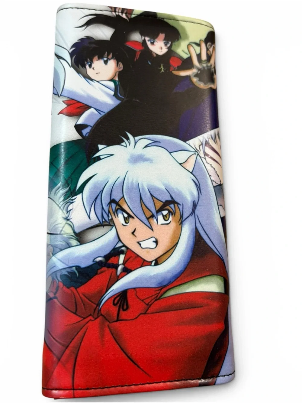 Inuyasha Anime Long Snap Closure Bifold Wallet - Red & White Graphic